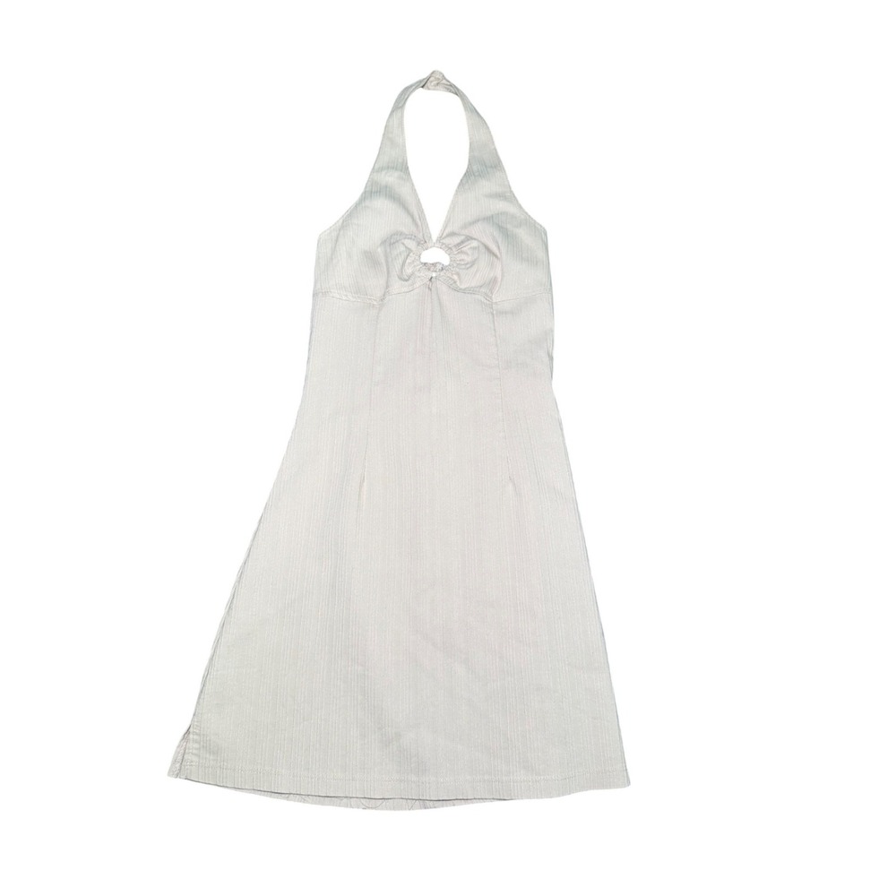 San Julian Y2K Ribbed Halter Bodycon Dress‎ Womens Small Festival Cocktail Event